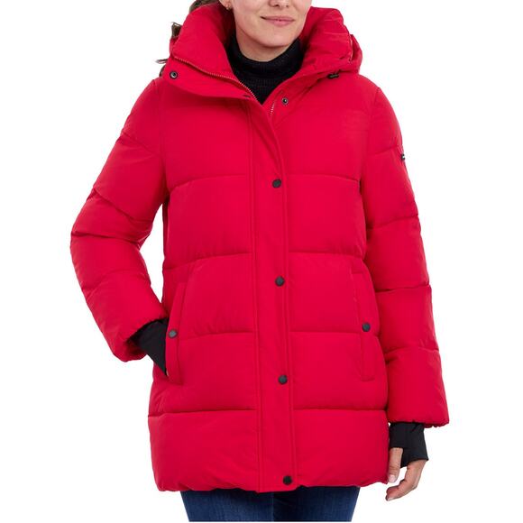 BCBG Sz Small Red‎ Insulated Removable Hood Parka Puffer NWT - Picture 1 of 10